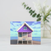 Little Beach Shack op het Zand Briefkaart (Staand voorkant)