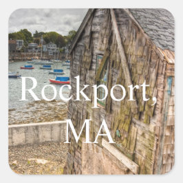 Little Beach Shack Rockport, MA Vierkante Sticker