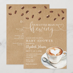 Little Bean Brewing Coffee Baby Shower All In One Kaart