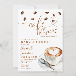 Little Bean Cafe Coffee Baby Shower All In One Kaart