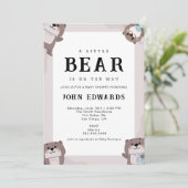 Little Bear Baby Shower Invitation Design (Debout devant)