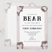 Little Bear Baby Shower Invitation Design (Devant / Derrière)