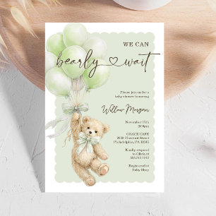 Little Bear Baby Shower Teddy Beer Ballonnen Kaart