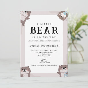 Little Bear Baby Shower Uitnodigingsontwerp Kaart
