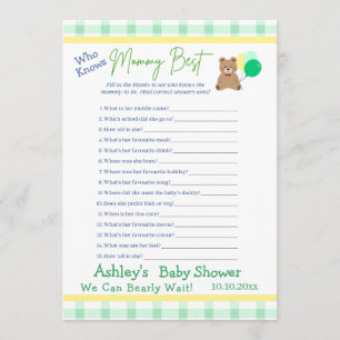 Little Bear Ballon Geslacht Onzijdige Baby Shower Kaart