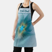 Little Beauty Modern Blue Gold Fractal Art Flower Schort (Insitu)