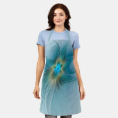 Little Beauty Modern Blue Gold Fractal Art Flower Schort (Gedragen)