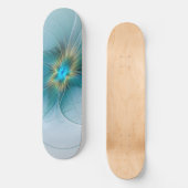 Little Beauty Modern Blue Gold Fractal Art Flower Skateboard (Voorkant)