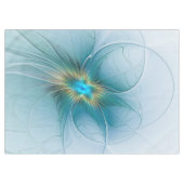 Little Beauty Modern Blue Gold Fractal Art Flower Tafelkleed (Voorkant (Horizontaal))