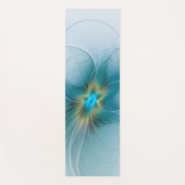 Little Beauty Modern Blue Gold Fractal Art Flower Yogamat (Voorkant)