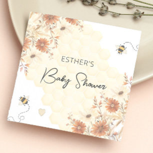 Little Bee Honey Boho Wildflower Baby shower Servet
