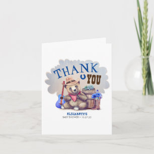 Little Beer Cowboy Baby shower Dank u Bedankkaart