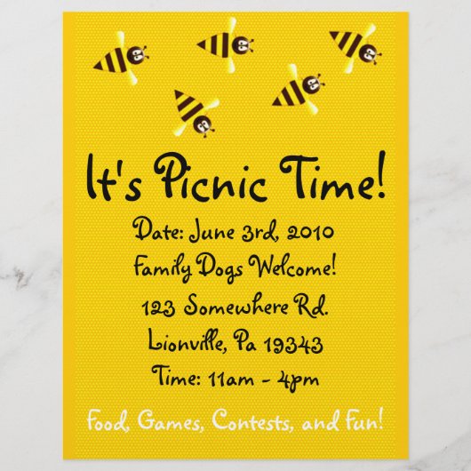 Little Bees Picnic Flyer (Voorkant)