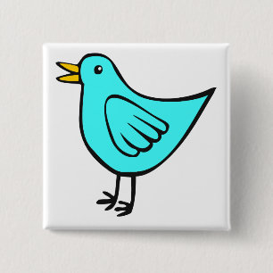 Little Bird 02 Vierkante Button 5,1 Cm