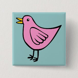Little Bird 04 Vierkante Button 5,1 Cm