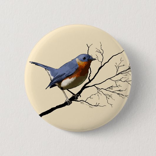 Little Bird Blue, pin Ronde Button 5,7 Cm (Voorkant)