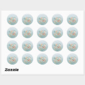 Little Bird Blue Pink Flowers Sticker (Vel)