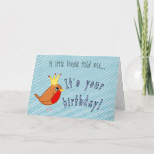 Little Bird : Bonne carte d'anniversaire en bleu