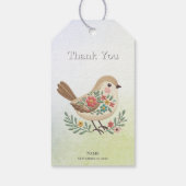 Little Bird Floral Gold Gift Label Cadeaulabel (Achterkant)