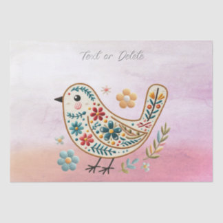 Little Bird Floral Pink Tissue Paper Tissuepapier