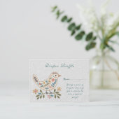 Little Bird Kleurrijk Bloemen Baby shower Informatiekaartje (Staand voorkant)