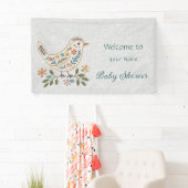 Little Bird Kleurrijk Bloemen Baby shower Spandoek (Insitu)