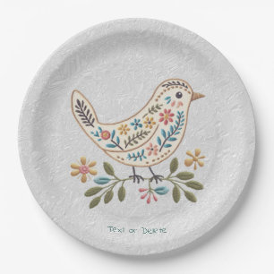 Little Bird Kleurrijk Bloempapier Bord
