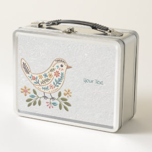 Little Bird Kleurrijke Bloemen Metalen Lunch Box