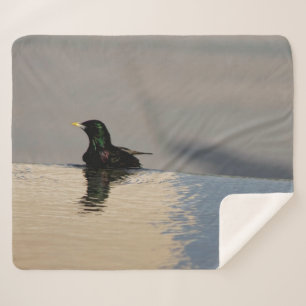 Little Bird on Water Sherpa Deken