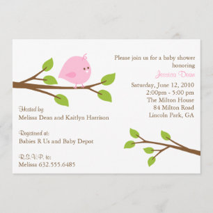 Little Birdie Baby Girl Shower Kaart