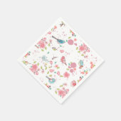 Little Birdie Pink en Blue Whimsical Girly Servetten (Hoek)