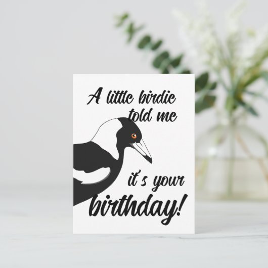 Little birdie vertelde me dat het jouw verjaardags briefkaart (Staand voorkant)