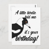 Little birdie vertelde me dat het jouw verjaardags briefkaart (Voorkant / Achterkant)