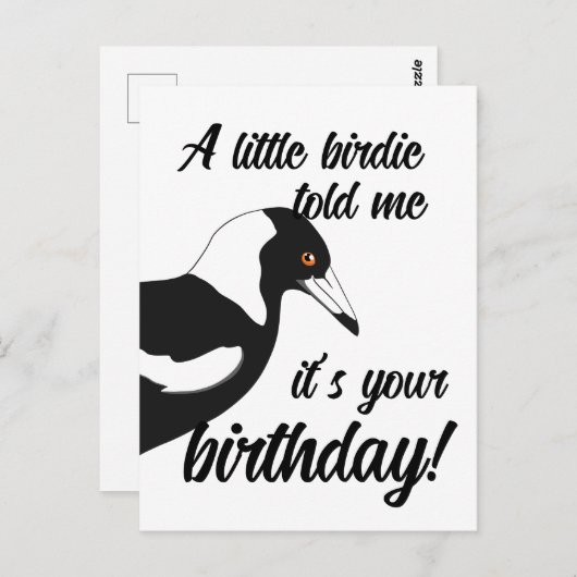 Little birdie vertelde me dat het jouw verjaardags briefkaart (Voorkant / Achterkant)