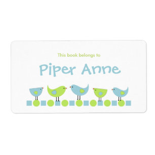 Little Birds Bookplate / School Supplies Label