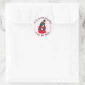 Little Bit Naughty, Little Bit Nice Funny Penguin Ronde Sticker (Tas)