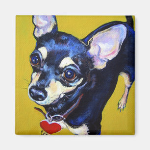 Little Bitty Chihuahua - Black en Tan Chihuahua Magneet