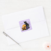 Little Black Cat Vierkante Sticker (Envelop)