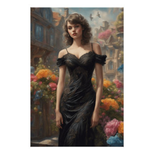 Little Black Dress AI Art Chique Mode LBD Perfect Poster