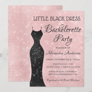 Little Black Dress Blush Pink Bachelorette Party Kaart