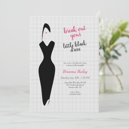 Little Black Dress Invitation Kaart (Staand voorkant)