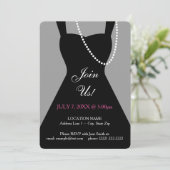 Little Black Dress Invitation Sjabloon Kaart (Staand voorkant)
