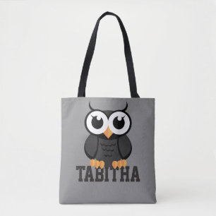 "Little Black Owl" Tote Bag