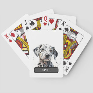 Little Black & White Dalmation Puppy personalisere Pokerkaarten