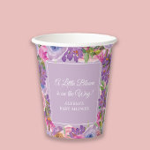 Little Bloom Paarse Roze Bloemen Baby Meisje Douch Papieren Bekers
