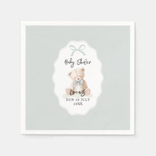 Little Blue Bearly Wait Baby Shower Servet