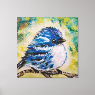 Little Blue Bird Canvas Print