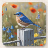 Little Blue Bird dessous de verre en plastique dur (Devant)