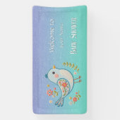 Little Blue Bird Floral Baby shower Spandoek (Verticaal)