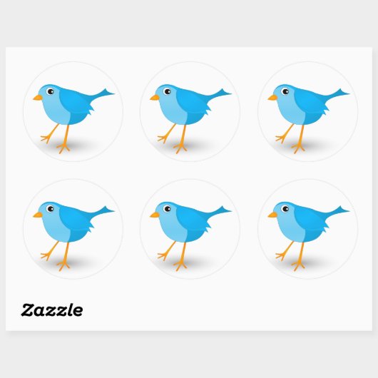 Little Blue Bird Leuke Ronde Stickers (Vel)